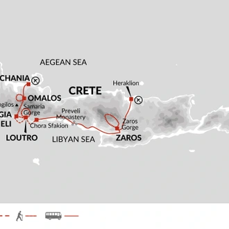 tourhub | Explore! | Walking in Crete | Tour Map