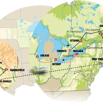 tourhub | Europamundo | Usa and Canada Panorama | Tour Map