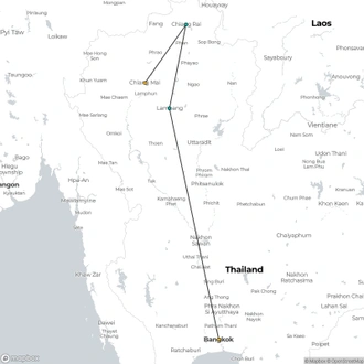 tourhub | Destination Services Thailand | Experience Thailand 6 Days, Private Tour | Tour Map