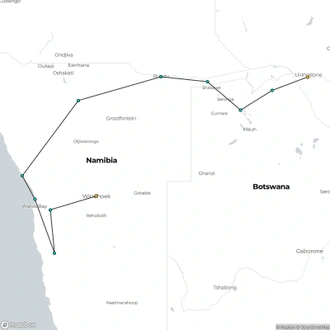 tourhub | Oasis Overland | Nairobi to Windhoek - 29 days - Africa Family Overland | Tour Map