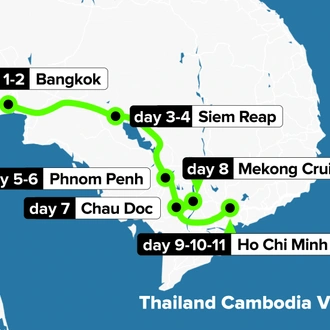 tourhub | Culture Trip | Thailand, Cambodia and Vietnam | Tour Map