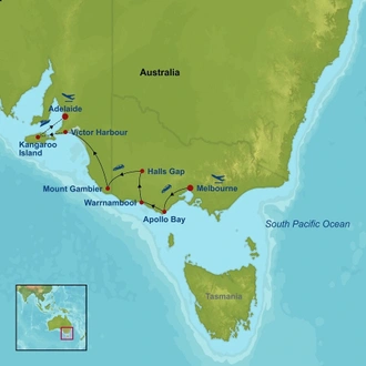 tourhub | Indus Travels | Discover Australian Southeast | Tour Map