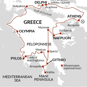 tourhub | Explore! | Peloponnese Explorer | Tour Map