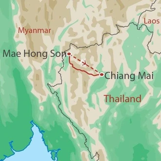 tourhub | World Expeditions | Northern Thailand Hike & Homestays | Tour Map