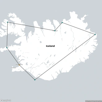 tourhub | HX Hurtigruten Expeditions | Elemental Iceland – Circular Saga from Reykjavík | Tour Map