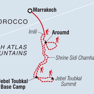 tourhub | Intrepid Travel | Mount Toubkal Trek | Tour Map