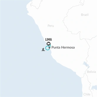 tourhub | Bamba Travel | Peru Surf Experience 4D/3N | Tour Map