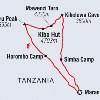 tourhub | Intrepid Travel | Kilimanjaro: Rongai Route | Tour Map