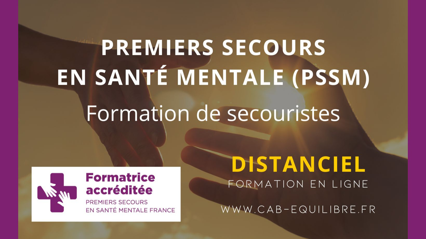 Représentation de la formation : Premiers secours en santé mentale (PSSM) Standard |En ligne - Formation à distance