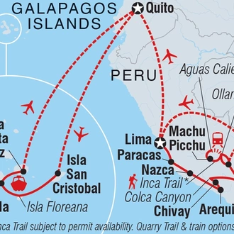 tourhub | Intrepid Travel | Peru & Galapagos Explorer | Tour Map