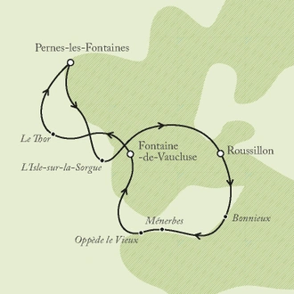 tourhub | Exodus | Hilltop Villages of Provence Cycling - Short Break | Tour Map