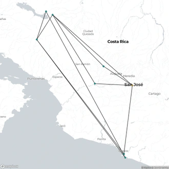 tourhub | Destiny Travel Costa Rica | 9 Days - Costa Rica Gay Vacation | Tour Map