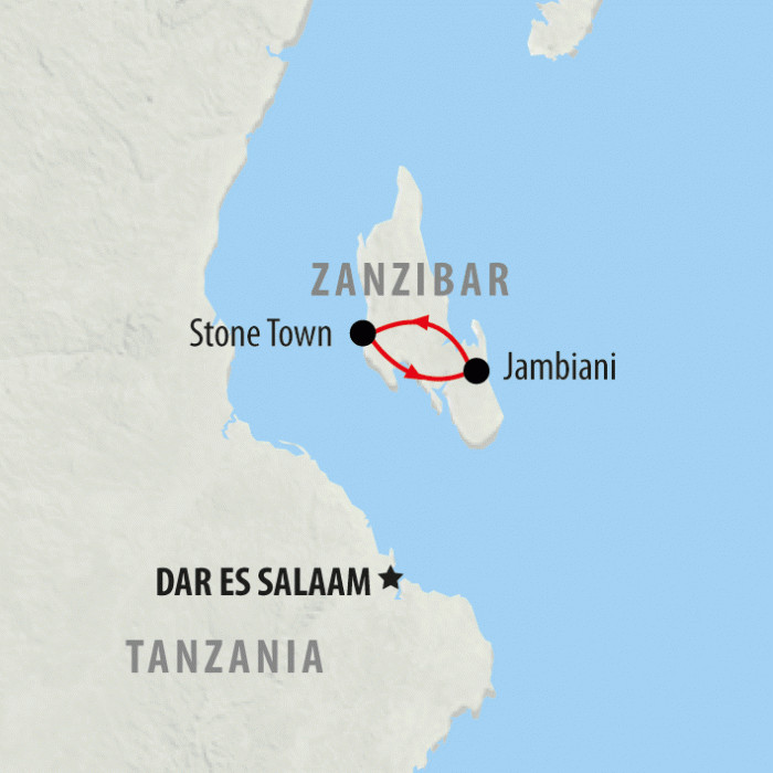 tourhub | On The Go Tours | Simply Zanzibar - 5 days | Tour Map