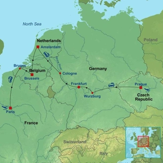 tourhub | Indus Travels | From Prague to Paris | Tour Map