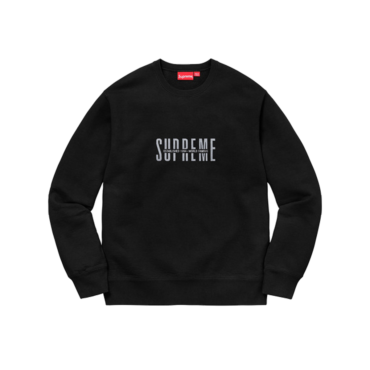 Supreme World Famous Crewneck Sweatshirt Black (FW18) | TBD - KLEKT