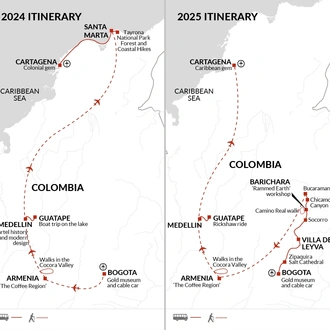 tourhub | Explore! | Contrasts of Colombia | Tour Map