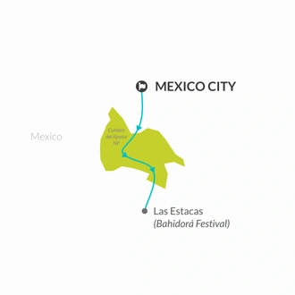 tourhub | Bamba Travel | February 12: Bahidorá Festival, Music, Art, Adventure & Mexico City | Tour Map