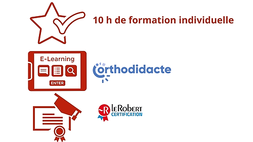 Représentation de la formation : Maîtriser la grammaire et l'orthographe pour des écrits professionnels de qualité - 10 h - Formation individuelle