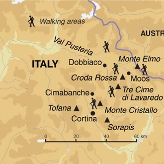 tourhub | Exodus Adventure Travels | Walking in the Italian Dolomites | Tour Map