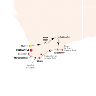 tourhub | AAT Kings | South Western Escape | Tour Map