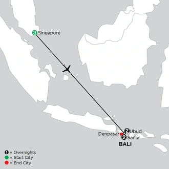 tourhub | Globus | Independent Singapore & Bali | Tour Map