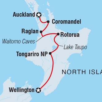 tourhub | Intrepid Travel | New Zealand Northern Trail (Southbound) | Tour Map