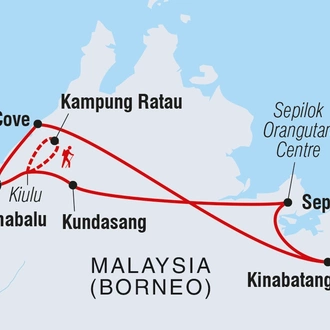 tourhub | Intrepid Travel | Real Borneo | Tour Map