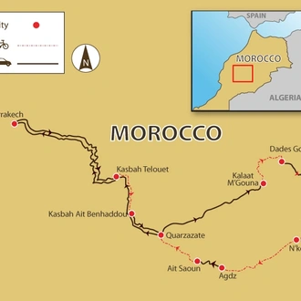 tourhub | SpiceRoads Cycling | Authentic Morocco by Bicycle | Tour Map