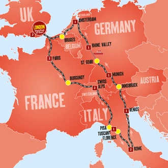 tourhub | Expat Explore Travel | Classic Europe Christmas & New Year | Tour Map