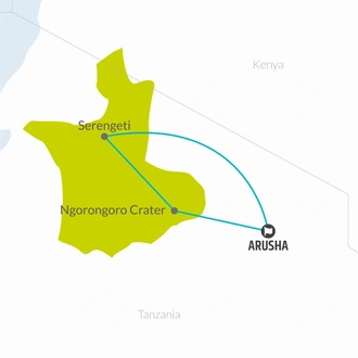 tourhub | Bamba Travel | Serengeti & Ngorongoro Safari 4D/3N | Tour Map