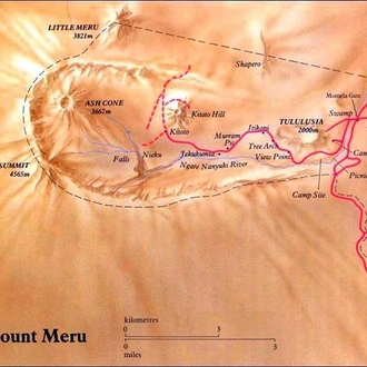 tourhub | Mbega African Safaris | MOUNT MERU TRECKING | Tour Map