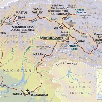 tourhub | Wild Frontiers | Pakistan: Summer Mountain Explorer | Tour Map