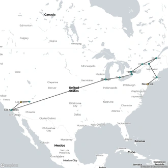 tourhub | Europamundo | Essential East Coast and Western Classics, Ending in Las Vegas | Tour Map