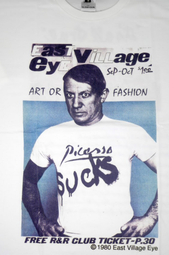 East Village Eye Sept/Oct 1980 "Picasso Sucks" Black T-shirt (Japanese Version)