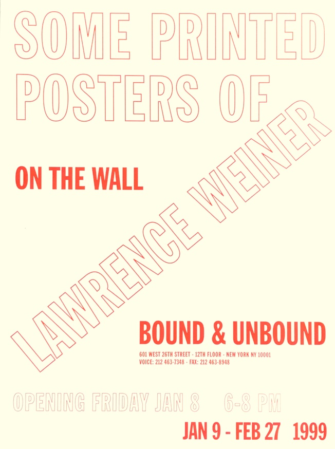 Some Printed Posters of Lawrence Weiner (Unfolded)