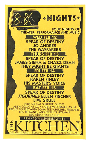 8BC Nights, Four Nights of Theater, Performance and Music, February 12-15, 1986 [The Kitchen Posters]