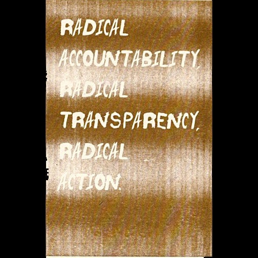 Radical Accountability, Radical Transparency, Radical Action