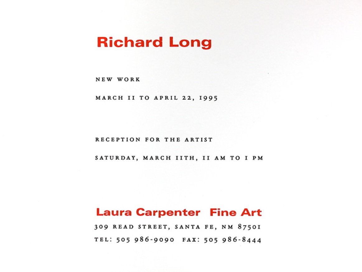 Richard Long : New Work, March 11 to April 22, 1995 [Pair of Invitation Cards] thumbnail 3