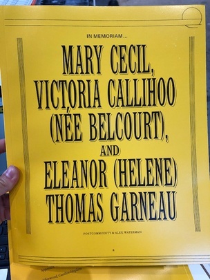 In Memoriam... Mary Cecil, Victoria Callihoo (Nee Belcourt), and Eleanor (Helene) Thomas Garneau