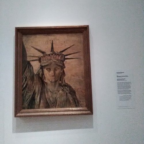 Painting of Lady Liberty at the Rhode Island School of Design Museum