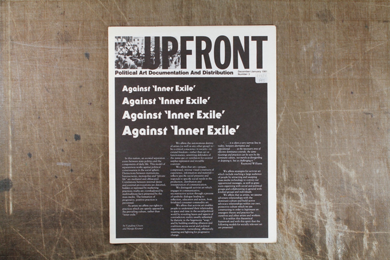 Upfront : A Publication of Political Art Documentation / Distribution