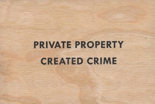 Private Property Created Crime Wooden Postcard [Black Text]