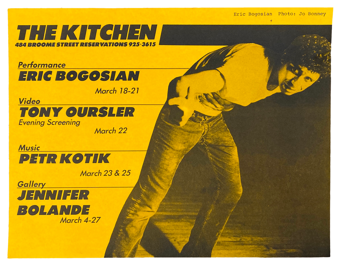 The Kitchen March Schedule, March 1-31, 1982  [The Kitchen Posters]