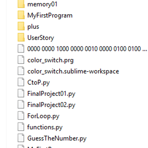 Files with projects 
