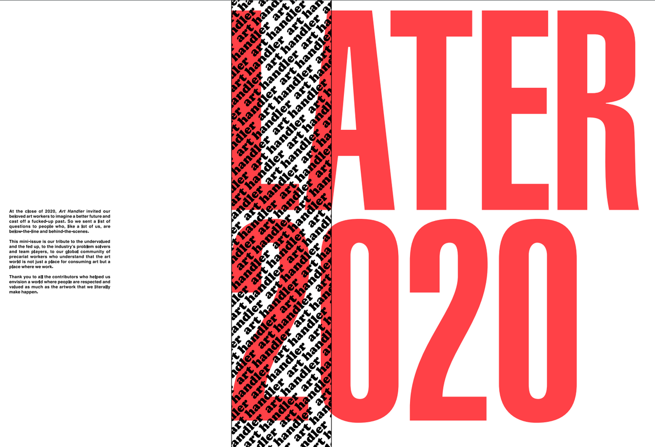 Later, 2020! _Art Handler's_ Year End Issue