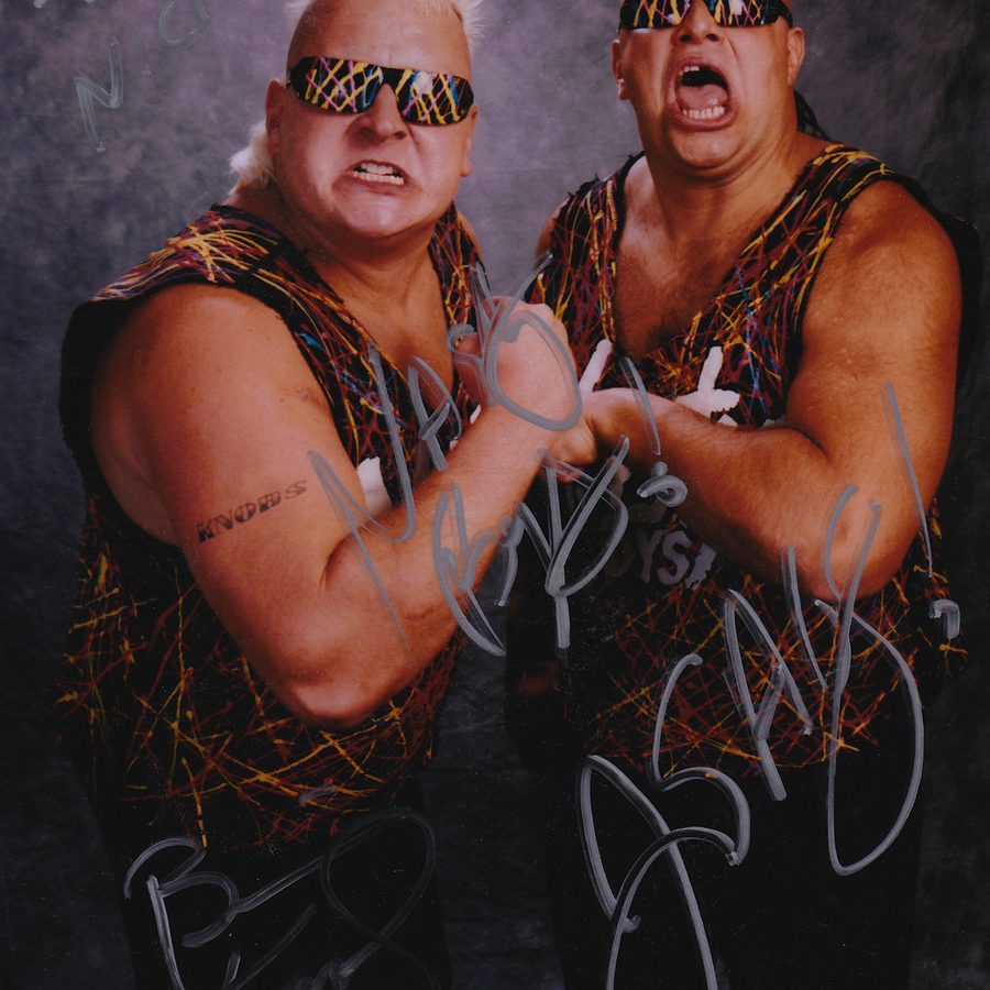 Pro Wrestling Crate Autograph The Nasty Boys Jerry Sags Brian Knobbs  Certified