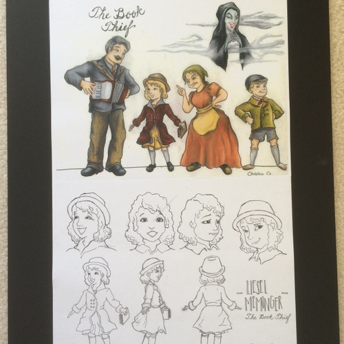 This was work I did from my character design class. I designed these characters from the book, The Book Thief.