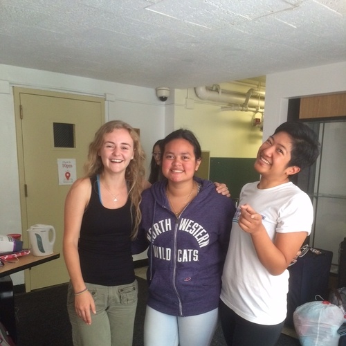 On move-out day with my first floor RA's Diana and Lucy.