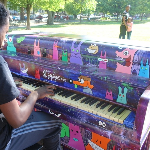 Piano Playing at Brower Park, Brooklyn, NY
