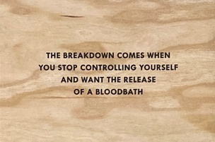 The Breakdown Comes When You Stop Controlling Yourself and Want the Release of a Bloodbath Wooden Postcard [Black Text]